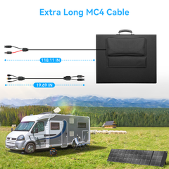 Ecosonique 300W Portable Solar Panel for Most Power Stations, Foldable & Lightweight Solar Suitcase with Kickstands, 40V MC4 & Multi-Output for Solar Generators, RVs, Camping, and Outdoor Use