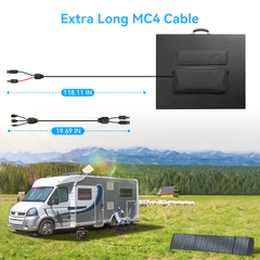 400W Portable Solar Panel for Most Power Stations, Foldable & Lightweight Solar Suitcase with Kickstands, 40V MC4 & Multi-Output for Solar Generators, RVs, Camping, and Outdoor Use